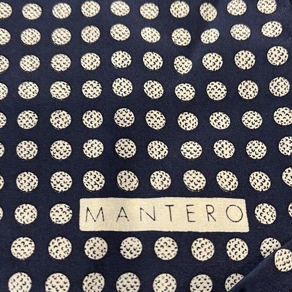Mantero Vintage Silk Scarf - Golf Theme - Navy,red and cream. - Picture 3 of 5